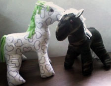 Two Horses Made from Shirts